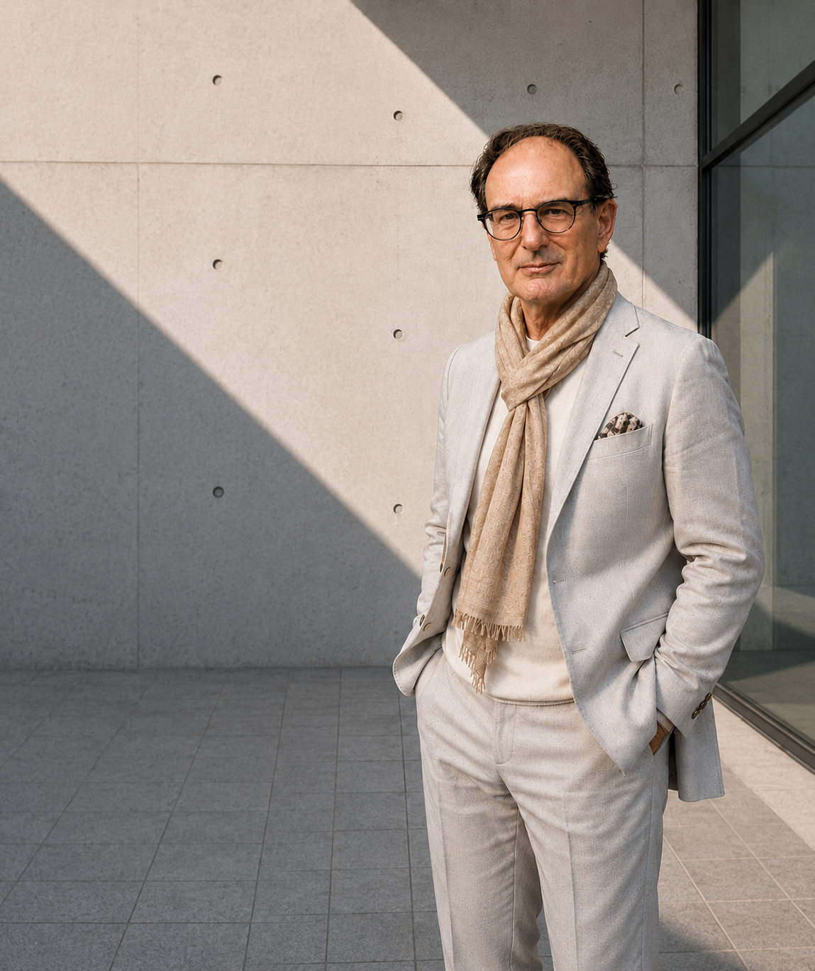 Retrato profesional de Reinhard Wille en exteriores
